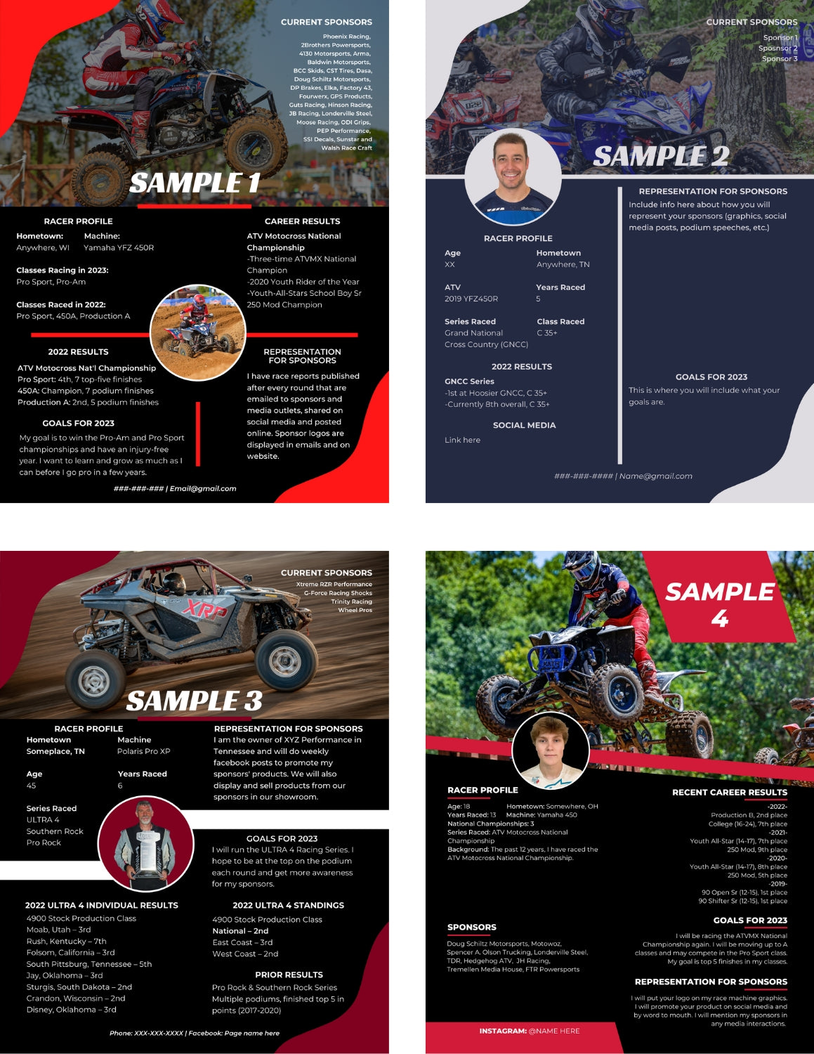 Custom Racer Resume