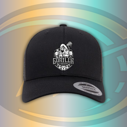 Black and White Design Snapback Hat | Grime Gorilla Motorsports
