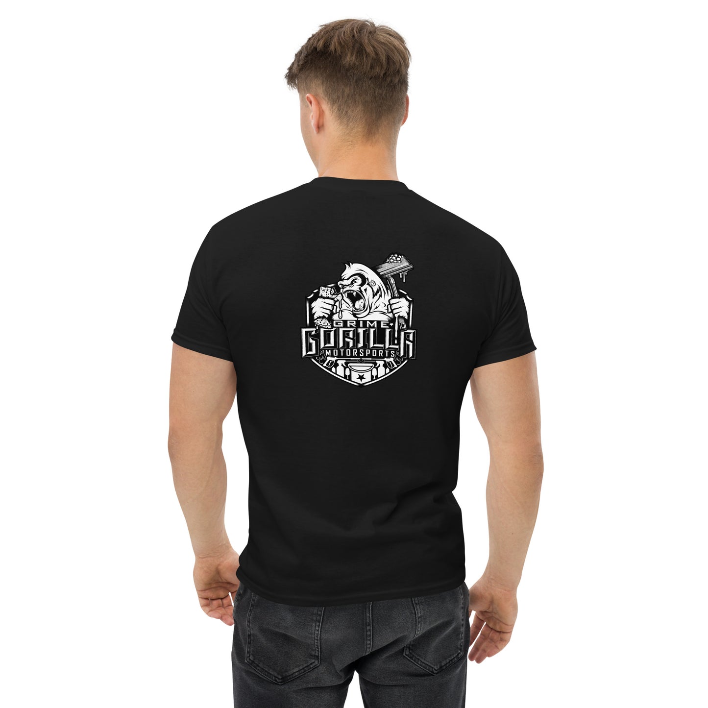 Black and White Design T-Shirt | Grime Gorilla Motorsports