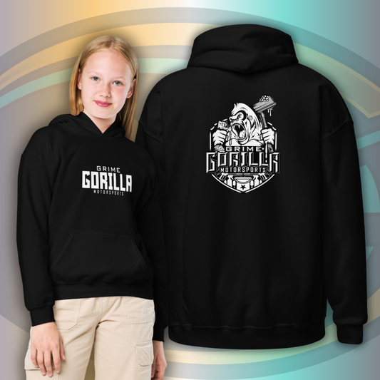Black and White Design Youth Hoodie | Grime Gorilla Motorsports